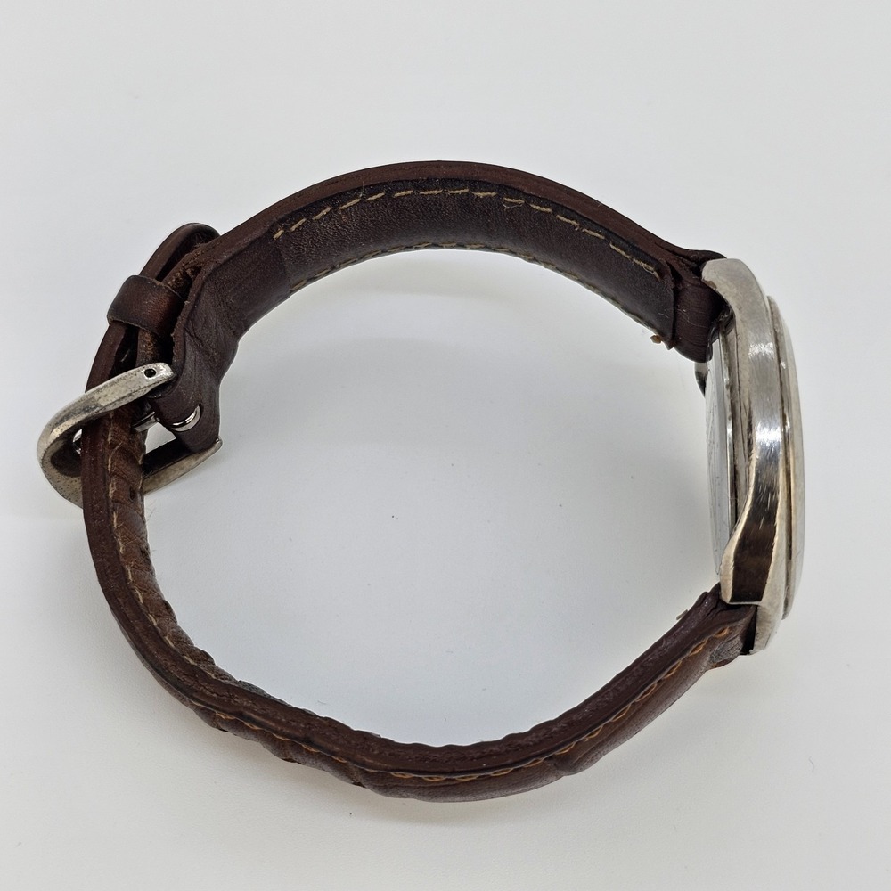 VTG Guess Women's Watch 32MM Gray Dial Brown Leather Bands New Battery - Picture 10 of 13